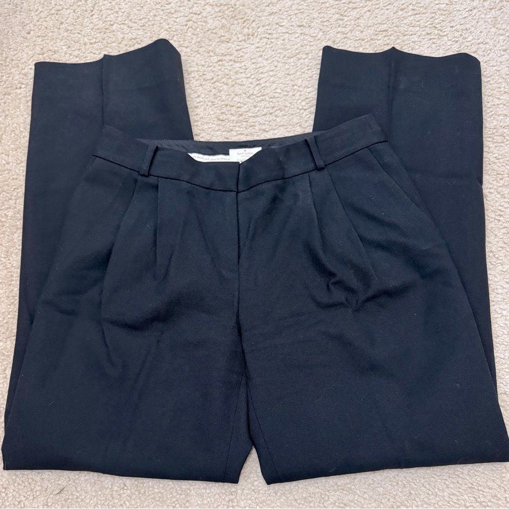 Kate Spade Live Colorfully Wool Black High Rise Straight  Leg Dress Pants Sz 4
